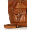 Torba skórzana shopper XL na ramię z dwoma kieszeniami MARCO MAZZINI brąz camel
