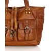 Torba skórzana shopper XL na ramię z dwoma kieszeniami MARCO MAZZINI brąz camel