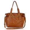 Torba skórzana shopper XL na ramię z dwoma kieszeniami MARCO MAZZINI brąz camel
