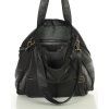 MARCO MAZZINI Čierna kožená shopper kabelka A4
