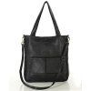MARCO MAZZINI Čierna kožená shopper kabelka A4