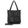 MARCO MAZZINI Čierna kožená shopper kabelka A4