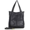 Torebka damska shopper A4 skóra naturalna - MARCO MAZZINI czarna