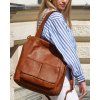 MARCO MAZZINI Camel kožená shopper kabelka A4