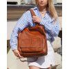 MARCO MAZZINI Camel kožená shopper kabelka A4