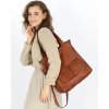 Torebka damska shopper A4 skóra naturalna - MARCO MAZZINI brąz camel