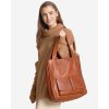 Torebka damska shopper A4 skóra naturalna - MARCO MAZZINI brąz camel