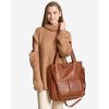 Torebka damska shopper A4 skóra naturalna - MARCO MAZZINI brąz camel