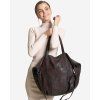 MARCO MAZZINI Tmavohnedá kožená shopper taška It bag