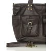 Torba skórzana shopper XL na ramię z dwoma kieszeniami MARCO MAZZINI ciemny brąz