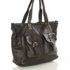 Torba skórzana shopper XL na ramię z dwoma kieszeniami MARCO MAZZINI ciemny brąz