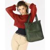 Torebka damska shopper A4 skóra naturalna - MARCO MAZZINI zielona