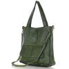 MARCO MAZZINI Zelená kožená shopper kabelka A4