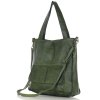 Torebka damska shopper A4 skóra naturalna - MARCO MAZZINI zielona