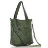 MARCO MAZZINI Zelená kožená shopper kabelka A4