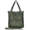 Torebka damska shopper A4 skóra naturalna - MARCO MAZZINI zielona
