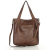 Torebka damska shopper A4 skóra naturalna - MARCO MAZZINI czekoladowy brąz
