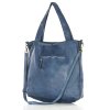 Torebka damska shopper A4 skóra naturalna - MARCO MAZZINI jeansowa niebieska