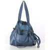 Torebka damska shopper A4 skóra naturalna - MARCO MAZZINI jeansowa niebieska