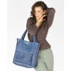 Torebka damska shopper A4 skóra naturalna - MARCO MAZZINI jeansowa niebieska