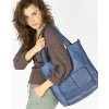 Torebka damska shopper A4 skóra naturalna - MARCO MAZZINI jeansowa niebieska