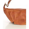 Duża nerka skórzana torebka przez ramię półksiężyc - MARCO MAZZINI smooth camel