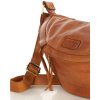 Duża nerka skórzana torebka przez ramię półksiężyc - MARCO MAZZINI smooth camel