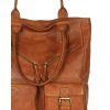 Duża torba shopper z przegródkami skóra naturalna - MARCO MAZZINI brąz camel