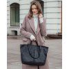 MARCO MAZZINI Čierna veľká kožená shopper kabelka