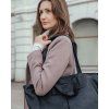 MARCO MAZZINI Čierna veľká kožená shopper kabelka