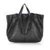 MARCO MAZZINI Čierna veľká kožená shopper kabelka