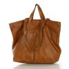 Duża torba shopper skórzana podwójne rączki - MARCO MAZZINI brąz camel