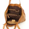 Duża torba shopper skórzana podwójne rączki - MARCO MAZZINI brąz camel
