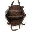 MARCO MAZZINI Tmavohnedá veľká kožená shopper kabelka