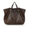 MARCO MAZZINI Tmavohnedá veľká kožená shopper kabelka