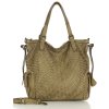 Miejska torebka regulowane raczki shopper pleciona skóra handmade MARCO MAZZINI beż