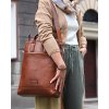 Elegancki plecak damski duży torba skórzana premium MARCO MAZZINI kamelowy