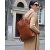 Elegancki plecak damski duży torba skórzana premium MARCO MAZZINI kamelowy
