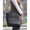 MARCO MAZZINI Čierna prémiová kožená shopper kabelka