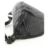 Duża torebka nerka półksiężyc skóra pleciona - MARCO MAZZINI czarna