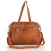 Shopper bag torebka skórzana A4 do pracy - MARCO MAZZINI brąz camel