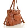 Shopper bag torebka skórzana A4 do pracy - MARCO MAZZINI brąz camel