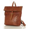 Kultowy plecak damski brązowy skórzany na laptopa - MARCO MAZZINI brąz camel