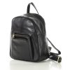 Mały plecak damski skórzany z kieszonkami - MARCO MAZZINI czarny