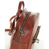 Mały plecak damski skórzany z kieszonkami - MARCO MAZZINI brąz whisky