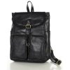 Damski plecak miejski skórzany A4 retro style - MARCO MAZZINI czarny