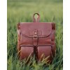 Damski plecak miejski skórzany A4 retro style - MARCO MAZZINI brąz whisky