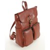 Damski plecak miejski skórzany A4 retro style - MARCO MAZZINI brąz whisky