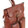 Damski plecak miejski skórzany A4 retro style - MARCO MAZZINI brąz whisky