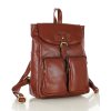 Damski plecak miejski skórzany A4 retro style - MARCO MAZZINI brąz whisky